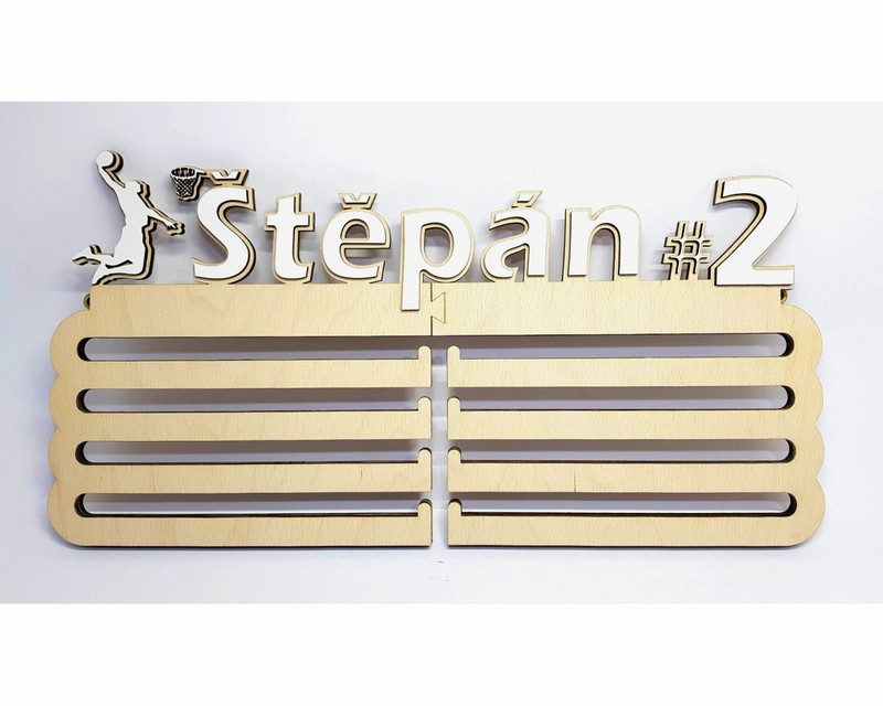 Věšák na medaile - Basketball (dvouvrstvý)